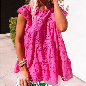 Pink flowy top